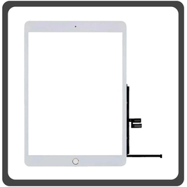 ​New Refurbished​ Apple iPad 10.2 (2021),iPad 9th Gen (A2603, A2604) Touch Screen DIgitizer Μηχανισμός Αφής Τζάμι + Home Button Κεντρικό Κουμπί White Άσπρο