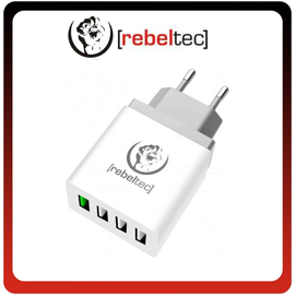 Rebeltec Φορτιστής Χωρίς Καλώδιο με 4 Θύρες USB-A Quick Charge 3.0 White Λευκός (H400)