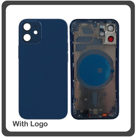 HQ OEM Συμβατό Για Apple iPhone 12 Mini, iPhone 12Mini (A2399, A2176) EU Version Rear Back Battery Cover Middle Frame- Housing Πίσω Κάλυμμα Καπάκι Πλάτη Μπαταρίας - Σασί + Side Keys Πλαινά πλήκτρα  + Sim Tray Θήκη Κάρτας Blue Μπλε (Grade AAA+++)