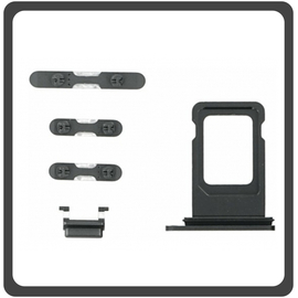 HQ OEM Συμβατό Για Apple iPhone 11, iPhone11 (A2221, A2111, A2223, iPhone12,1) Set (Sim Tray + Power On/Off + Volume Keys + Silence Button)​ Black Μαύρο (Grade AAA+++)