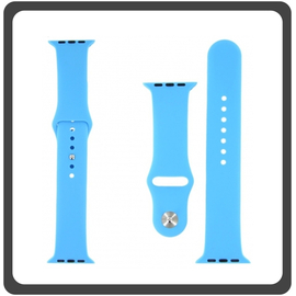 HQ OEM Replacement For Apple Watch 38mm (Series 1,2) Bracelet Strap Λουράκι Ζώνη Σιλικόνης Blue Μπλε Bulk