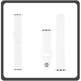 HQ OEM Replacement For Apple Watch 38mm (Series 1,2) Bracelet Strap Λουράκι Ζώνη Σιλικόνης White Άσπρο Bulk