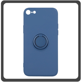 Θήκη Πλάτης - Back Cover, Silicone Σιλικόνη Blue Μπλε Finger Grip For iPhone 7/8/SE 2020/SE 2022