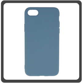 Θήκη Πλάτης - Back Cover, Silicone Σιλικόνη Gray Blue Μπλε Matt TPU For iPhone 7/8/SE 2020/SE 2022