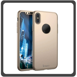 iPaky Θήκη Πλάτης - Back Cover, Silicone Σιλικόνη Gold Χρυσό For iPhone X