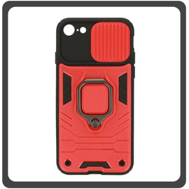 Θήκη Πλάτης - Back Cover, Silicone Σιλικόνη Hybrid TPU Ring Lens Red Κόκκινο For iPhone 7/8/SE 2020