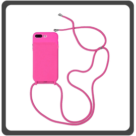 Θήκη Πλάτης - Back Cover, Silicone Σιλικόνη Strap Pink Ροζ For iPhone 7 Plus/8 Plus