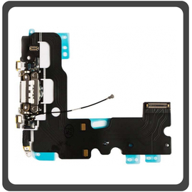HQ OEM Iphone 7 Iphone7 (A1778, A1660, A1780, A1779, A1853, A1866) Charging Dock Connector Flex Cable Καλωδιοταινία φόρτισης + Microphone Μικρόφωνο Light Grey Γκρι (Grade AAA+++)