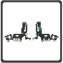 HQ OEM Συμβατό Για Apple iPhone 11 (A2221, A2111, A2223, iPhone12,1) Charging Dock Connector Lightning Flex Καλωδιοταινία Κονέκτορας Φόρτισης + Microphone ​Μικρόφωνο Purple Μωβ (Grade AAA+++)