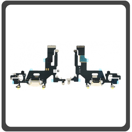 HQ OEM Συμβατό Για Apple iPhone 11 (A2221, A2111, A2223, iPhone12,1) Charging Dock Connector Lightning Flex Καλωδιοταινία Κονέκτορας Φόρτισης + Microphone Μικρόφωνο White Άσπρο (Premium A+)