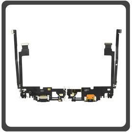 HQ OEM Συμβατό Για Apple iPhone 12 Pro Max, iPhone 12 ProMax (A2411, A2342, A2410) Charging Dock Connector Lightning Flex Καλωδιοταινία Κονέκτορας Φόρτισης + Microphone Μικρόφωνο Graphite Μαύρο​ (Grade AAA+++)