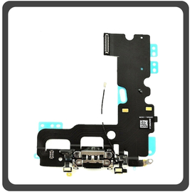 Γνήσια Original For iPhone 7 (A1660, A1778, A1779) Swap Charging Dock Connector Lightning Flex Καλωδιοταινία Κονέκτορας Φόρτισης + Microphone Μικρόφωνο Jet Black Μαύρο