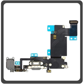 iPhone 6S+ (A1634, A1687) Charging Dock Connector Lightning Flex Καλωδιοταινία Κονέκτορας Φόρτισης + Microphone Μικρόφωνο Space Gray Μαύρο (Ref By Apple)