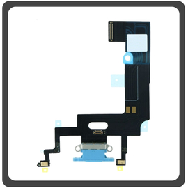 Γνήσια Original Apple iPhone XR (A2105, A1984) Charging Dock Connector Lightning Flex Καλωδιοταινία Κονέκτορας Φόρτισης + Microphone Μικρόφωνο Blue Μπλε