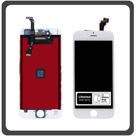 OEM HQ Iphone 6 , Iphone6 (A1549, A1586, A1589, A1522, A1524, A1593, iPhone7,2) IPS LCD Display Assembly Screen Οθόνη + Touch Screen Digitizer Μηχανισμός Αφής White Άσπρο Lifetime Warranty (Grade AAA+++)