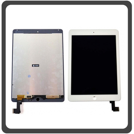 OEM HQ Apple iPad Air 2 Air2 ( A1566, A1567, iPad5,3 , iPad5,4) IPS LCD Display Aseembly Screen Οθόνη + Touch Digitizer Unit Μηχανισμός Aφής + Home Button Κεντρικό Κουμπί White Άσπρο (Grade AAA+++)