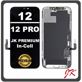 HQ OEM Συμβατό Για Apple iPhone 12, iPhone12 (A2403, A2172) iPhone 12 Pro, iPhone 12Pro (A2407, A2341) JK Premium In-Cell LCD Display Screen Assembly Οθόνη + Touch Screen Digitizer Μηχανισμός Αφής Black Μαύρο (Premium A+)