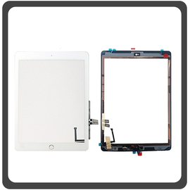 HQ OEM Συμβατό Για Apple iPad 6th Gen 9.7'' inch 2018 (A1893, A1954, iPad7,5, iPad7,6) Touch Screen DIgitizer Μηχανισμός Αφής Τζάμι + Home Button Κεντρικό Κουμπί White Άσπρο​ (Grade AAA+++)