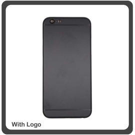 HQ OEM iPhone 6, iPhone6 (A1549, A1586, A1589, A1522, A1524, A1593) Καπάκι Μπαταρίας Battery Cover + Πλαινά πλήκτρα Side Keys + Θήκη Κάρτας Sim Holder Black (Grade AAA+++)