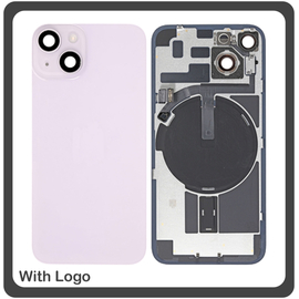iPhone 14, iPhone14 (A2882, A2649) Rear Back Battery Cover Πίσω Κάλυμμα Καπάκι Πλάτη Μπαταρίας + Camera Lens Τζαμάκι Κάμερας Purple Μωβ (Ref By Apple)