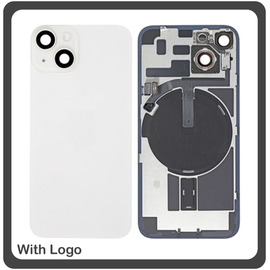 iPhone 14 Plus, iPhone 14+ (A2886, A2632) Rear Back Battery Cover Πίσω Κάλυμμα Καπάκι Πλάτη Μπαταρίας + Camera Lens Τζαμάκι Κάμερας Starlight Άσπρο (Ref By Apple)