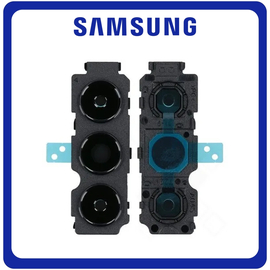 Γνήσια Original Samsung Galaxy A04S (SM-A047F, SM-A047F/DS) Deco Camera Frame Πίσω Πλαίσιο Κάμερας + Camera Lens Τζαμάκι Κάμερας Black Μαύρο GH98-47704A (Service Pack By Samsung)
