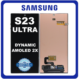 Γνήσια Original Samsung Galaxy S23 Ultra 5G (SM-S918B, SM-S918B/DS) Dynamic AMOLED 2X LCD Display Screen Assembly Οθόνη + Touch Screen Digitizer Μηχανισμός Αφής Phantom Black Μαύρο GH82-31247A (Service Pack By Samsung)