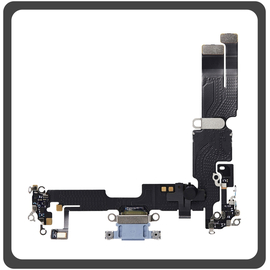 iPhone 14 Plus (A2886, A2632) Lightning USB Charging Dock Connector Lightning Flex Καλωδιοταινία Κονέκτορας Φόρτισης + Microphone Μικρόφωνο Blue Μπλε (Ref By Apple)