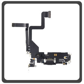 iPhone 14 Pro (A2890, A2650) Lightning USB Charging Dock Connector Lightning Flex &Kappa;&alpha;&lambda;&omega;&delta;&iota;&omicron;&tau;&alpha;&iota;&nu;ί&alpha; &Kappa;&omicron;&nu;έ&kappa;&tau;&omicron;&rho;&alpha;&sigmaf; &Phi;ό&rho;&tau;&iota;&sigma;&eta;&sigmaf; + Microphone &Mu;&iota;&kappa;&rho;ό&phi;&omega;&nu;&omicron; Space Black &Mu;&alpha;ύ&rho;&omicron; (Ref By Apple)
