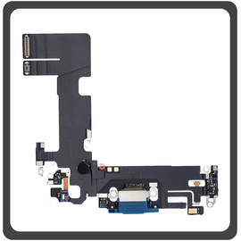 iPhone 13, iPhone13 (A2633, A2482) Lightning USB Charging Dock Connector Lightning Flex Καλωδιοταινία Κονέκτορας Φόρτισης + Microphone Μικρόφωνο Blue Μπλε (Pulled)