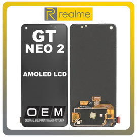 New Refurbished Realme GT Neo2 (RMX3370) AMOLED LCD Display Screen Assembly Οθόνη + Touch Screen Digitizer Μηχανισμός Αφής Black Μαύρο
