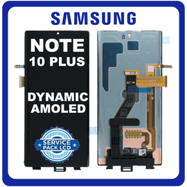 Γνήσια Original Samsung Galaxy Note 10+, Note 10 Plus (SM-N975F, SM-N975U) Dynamic AMOLED LCD Display Screen Assembly Οθόνη + Touch Screen Digitizer Μηχανισμός Αφής Aura Black Μαύρο GH96-12728A (Service Pack By Samsung)