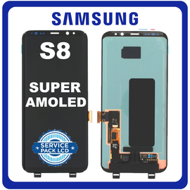 Γνήσια Original Samsung Galaxy S8 (SM-G950FD, SM-G950W, SM-G950S) Super AMOLED LCD Display Screen Assembly Οθόνη + Touch Screen Digitizer Μηχανισμός Αφής Midnight Black Μαύρο GH96-10682A (Service Pack By Samsung)
