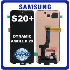 Γνήσια Original Samsung Galaxy S20+ (G985, G985F) S20+ 5G (G986B, G986F) Dynamic AMOLED 2X LCD Display Screen Assembly Οθόνη + Touch Screen Digitizer Μηχανισμός Αφής Cosmic Black Μαύρο GH96-13030A (Service Pack by Samsung)