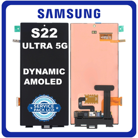 Γνήσια Original Samsung Galaxy S22 Ultra 5G (SM-S908B, SM-S908B/DS) Dynamic AMOLED LCD Display Screen Assembly Οθόνη + Touch Screen Digitizer Μηχανισμός Αφής Phantom Black Μαύρο GH96-14788A (Service Pack By Samsung)