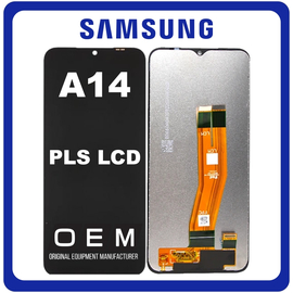 HQ OEM Συμβατό Με Samsung Galaxy A14 4G, Galaxy A 14 (SM-A145P, SM-A145R) PLS LCD Display Screen Assembly Οθόνη + Touch Screen Digitizer Μηχανισμός Αφής Black Μαύρο (Premium A+)