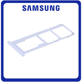 Γνήσια Original Samsung Galaxy A02S (SM-A025F, SM-A025F/DS,) Sim tray + MicroSD tray Υποδοχέας Βάση Θήκη Κάρτας SIM White Άσπρο GH81-20137A (Service Pack By Samsung)