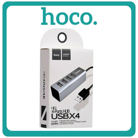 Hoco HB1 USB 2.0 Hub 4 Θυρών Με Σύνδεση USB-A & Θύρα Φόρτισης Grey Γκρι
