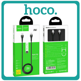 Hoco X45 Surplus LED / Regular USB 2.0 Cable USB-C male - USB-C male 1.8m Black Μαύρο