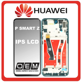 HQ OEM Συμβατό Για Huawei P Smart Z (STK-LX1), IPS LCD Display Screen Assembly Οθόνη + Touch Screen Digitizer Μηχανισμός Αφής + Frame Bezel Πλαίσιο Σασί Emerald Green Πράσινο (Grade AAA)