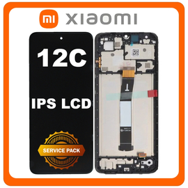 Γνήσια Original Xiaomi Redmi 12C (22120RN86G, 22120RN86I) IPS LCD Display Screen Assembly Οθόνη + Touch Screen Digitizer Μηχανισμός Αφής + Frame Bezel Πλαίσιο Σασί Graphite Gray Μαύρο 5600010C3T00 (Service Pack By Xiaomi)