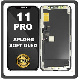 HQ OEM Apple iPhone 11 Pro (A2215, A2160) APLONG SOFT OLED LCD Display Screen Assembly Οθόνη + Touch Screen Digitizer Μηχανισμός Αφής Black Μαύρο