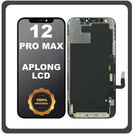 Original For Apple iPhone 12 Pro Max, iPhone 12 ProMax (A2411, A2342) APLONG LCD Display Screen Assembly Οθόνη + Touch Screen Digitizer Μηχανισμός Αφής Black Μαύρο (0% Defective Returns)