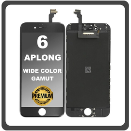 HQ OEM Συμβατό Με Apple iPhone 6, iPhone6 (A1549, A1586) APLONG Wide Color Gamut LCD Display Screen Assembly Οθόνη + Touch Screen Digitizer Μηχανισμός Αφής Black Μαύρο (Grade AAA)