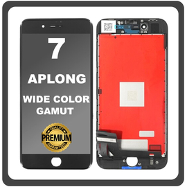 HQ OEM Συμβατό Με Apple iPhone 7, iPhone7 (A1660, A1778) APLONG Wide Color Gamut LCD Display Screen Assembly Οθόνη + Touch Screen Digitizer Μηχανισμός Αφής Black Μαύρο (Grade AAA) (0% Defective Returns)
