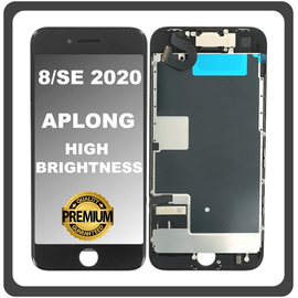 HQ OEM Συμβατό Με Apple iPhone 8, iPhone8 (A1863, A1905), iPhone SE (2020) (A2275, A2296) APLONG High Brightness LCD Display Screen Assembly Οθόνη + Touch Screen Digitizer Μηχανισμός Αφής Black Μαύρο (Premium A+)​ (0% Defective Returns)