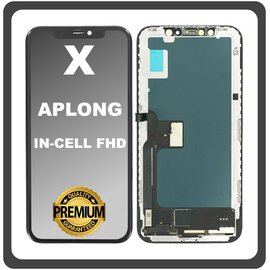 HQ OEM Συμβατό Με Apple iPhone X (A1865, A1901) APLONG InCell FHD, InCell-FHD LCD Display Screen Assembly Οθόνη + Touch Screen Digitizer Μηχανισμός Αφής Black Μαύρο (Grade AAA)