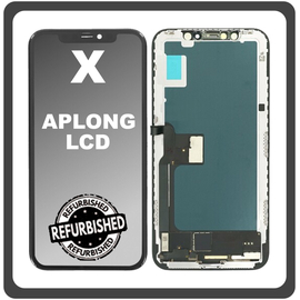 iPhone X, iPhoneX (A1865, A1901) APLONG LCD Display Screen Assembly Οθόνη + Touch Screen Digitizer Μηχανισμός Αφής Black Μαύρο (Ref By Apple)​ (0% Defective Returns)