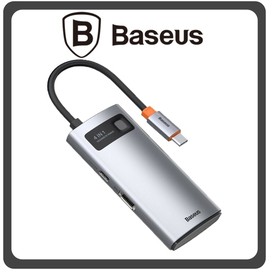 Baseus Metal Gleam Series USB-C Docking Station με USB-A 3.0, 1 θύρα USB-C PD Silver Ασημί