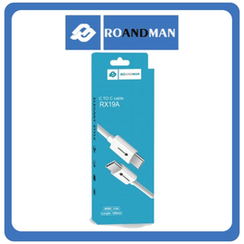RO&MAN USB Cable 3.0A Cable USB-C male - USB-C male 1m RX19A White Άσπρο